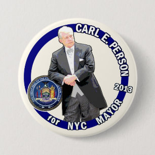 Chapa Redonda De 7 Cm Persona de Carl para el alcalde 2013 de NYC