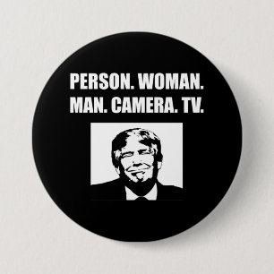 Chapa Redonda De 7 Cm Persona. Mujer. Hombre. Cámara. TV. AntiTrump
