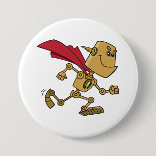 Chapa Redonda De 7 Cm Personaje de dibujos animados de robot superhéroe