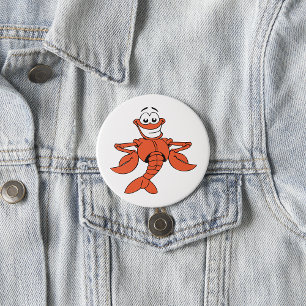 Chapa Redonda De 7 Cm Personaje de langosta de dibujos animados sonrient