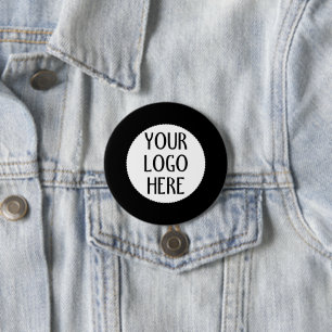 Chapa Redonda De 7 Cm Personaliza el logotipo de tu empresa en blanco y