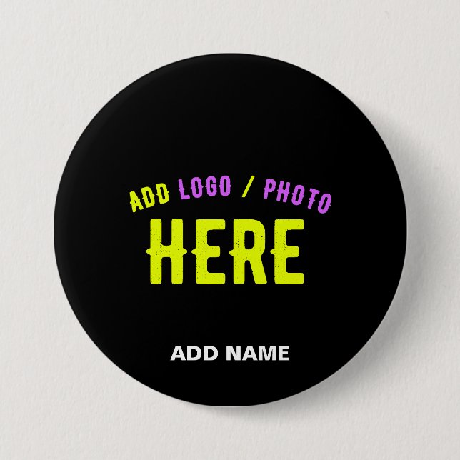 CHAPA REDONDA DE 7 CM PERSONALIZABLE MODERNO ESTILO NEGRO VERIFICADO MAR (Anverso)