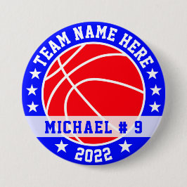 Chapa Redonda De 7 Cm Personalizado Baloncesto
