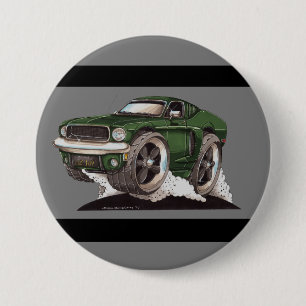 Chapa Redonda De 7 Cm Personalizado de cine Bullitt Green Mustang Classi