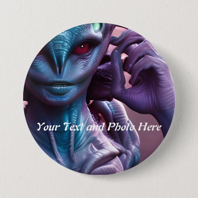 Chapa Redonda De 7 Cm Personalizado de Reptilia, añadir foto y texto (Anverso)