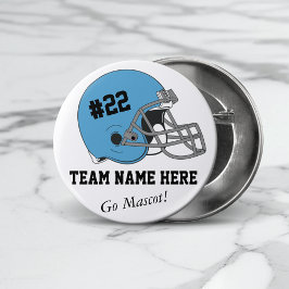 Chapa Redonda De 7 Cm Personalizado del Helmet・del Blue Black Football