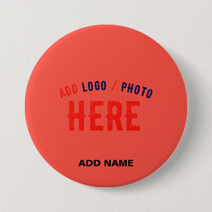 CHAPA REDONDA DE 7 CM PERSONALIZADO MODERNO ESTILO NARANJA ROJO VERIFICA