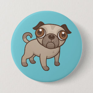 Chapa Redonda De 7 Cm Personalizado Pug Puppy