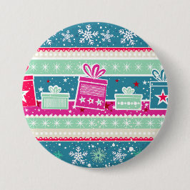 Chapa Redonda De 7 Cm Personalizado Snowflakes and Presakes