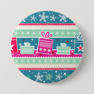 Chapa Redonda De 7 Cm Personalizado Snowflakes and Presakes