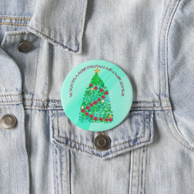 CHAPA REDONDA DE 7 CM PERSONALIZADOS LE QUEREMOS UNA NAVIDAD FEROZ (In situ)