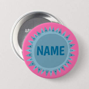 Chapa Redonda De 7 Cm PERSONALIZAR IT Blue Sunshine Pink