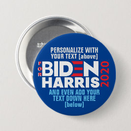 Chapa Redonda De 7 Cm Personalizar Para Biden / Harris 2020 Añadir Texto