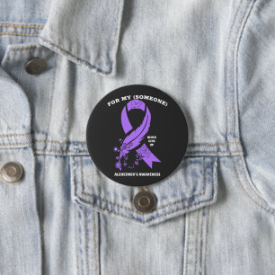 Chapa Redonda De 7 Cm Personalized Alzheimer's Awareness Ribbon