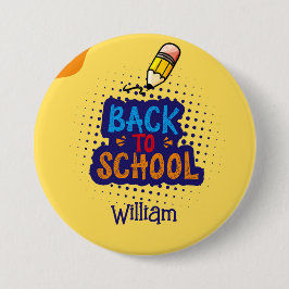 Chapa Redonda De 7 Cm Personalized "Back To School" Fun Doodle