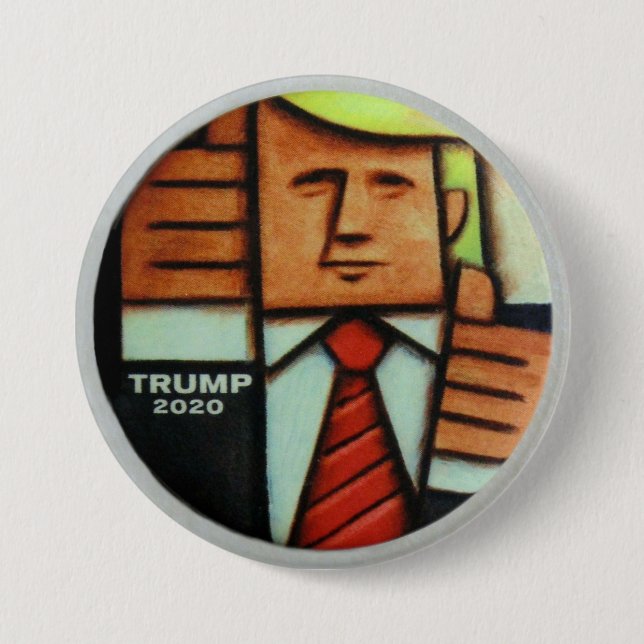 Chapa Redonda De 7 Cm Perspectiva de artista de Trump 2020 (Anverso)