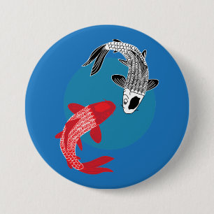 Chapa Redonda De 7 Cm Pez Koi