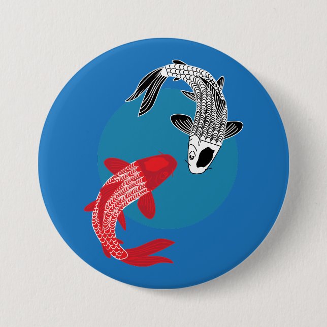 Chapa Redonda De 7 Cm Pez Koi (Anverso)