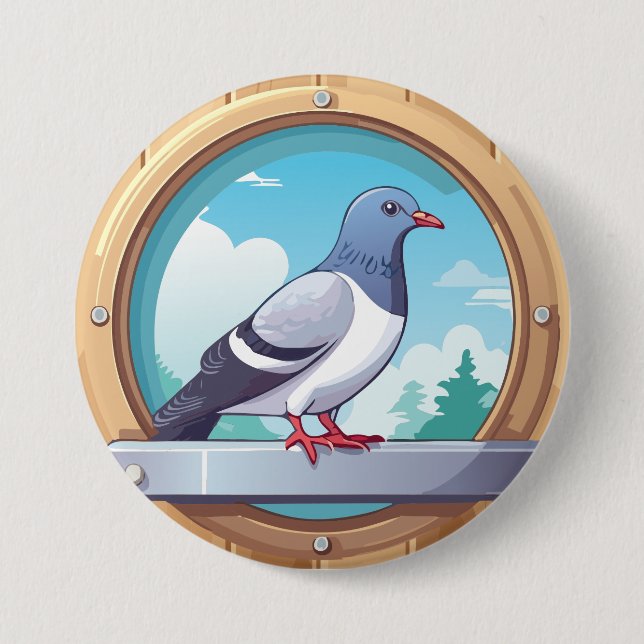 Chapa Redonda De 7 Cm Pigeon Fancier (Anverso)