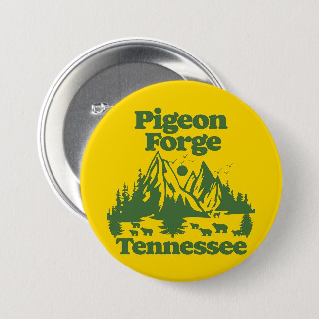 Chapa Redonda De 7 Cm Pigeon Forge Tennessee (Anverso y reverso)