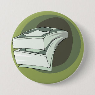 Chapa Redonda De 7 Cm Pila de Dinero Efectivo Billetes Verdes