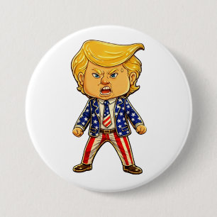 Chapa Redonda De 7 Cm Pin de solapa de Trump feliz MAGA Bandera de EE. U
