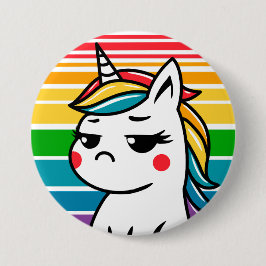 Chapa Redonda De 7 Cm Pin de unicornio sassy - Espuma con actitud