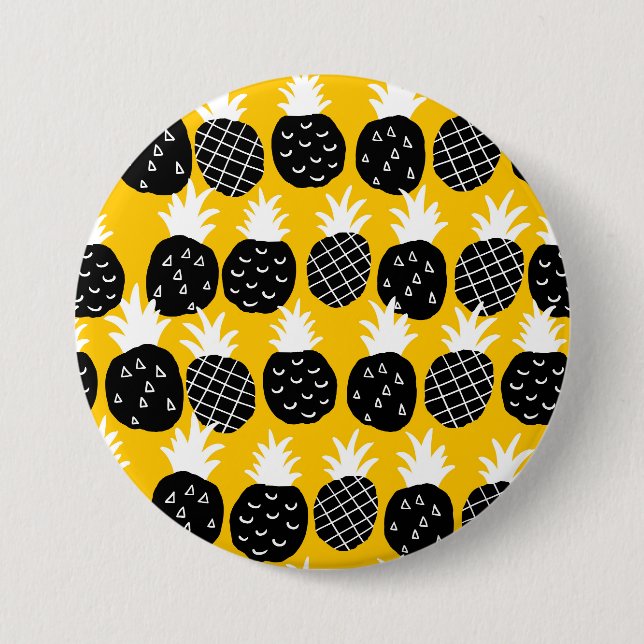 Chapa Redonda De 7 Cm Piña negra (Anverso)