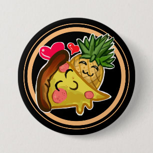 Chapa Redonda De 7 Cm Pineapple Pizza Love