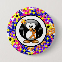Pingüino Cinta de Conciencia naranja