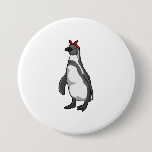 Chapa Redonda De 7 Cm Pingüino con Bandana