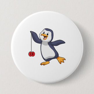 Chapa Redonda De 7 Cm Pingüino con Yo-Yo