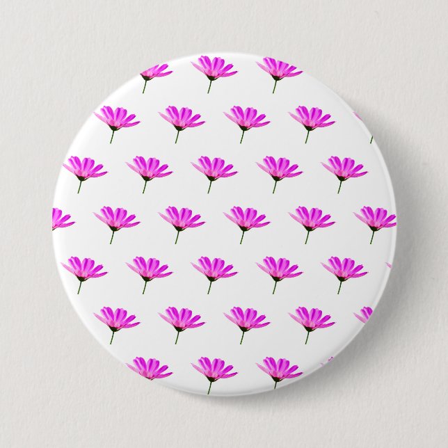 Chapa Redonda De 7 Cm Pink Daisy (Anverso)