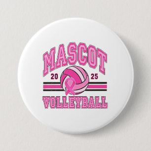 Chapa Redonda De 7 Cm 🏐 💖 Pink Power Voleibol 🎗️
