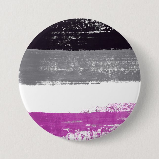 Chapa Redonda De 7 Cm Pintura del Orgullo Asexual (Anverso)