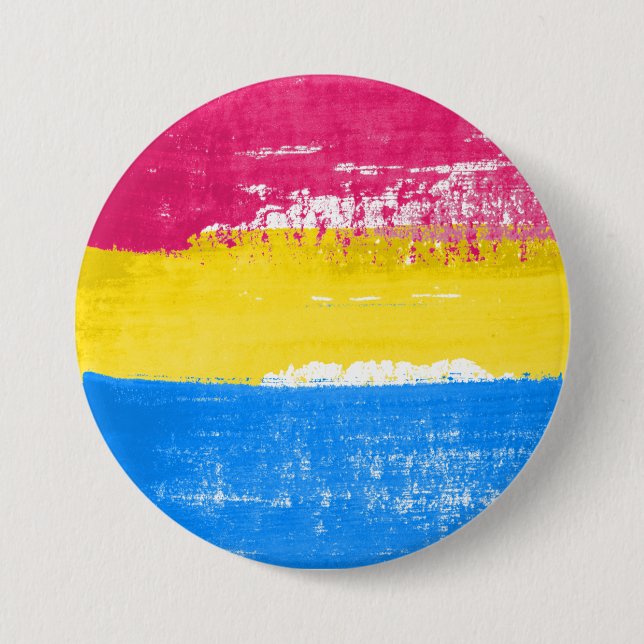 Chapa Redonda De 7 Cm Pintura del Orgullo Pansexual (Anverso)