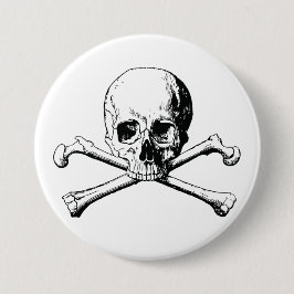 Chapa Redonda De 7 Cm Pirate Skull