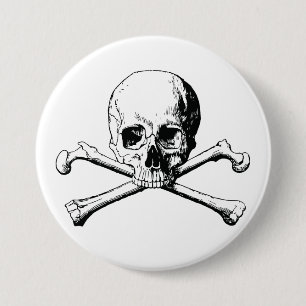 Chapa Redonda De 7 Cm Pirate Skull