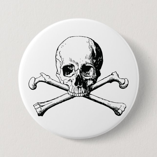 Chapa Redonda De 7 Cm Pirate Skull (Anverso)
