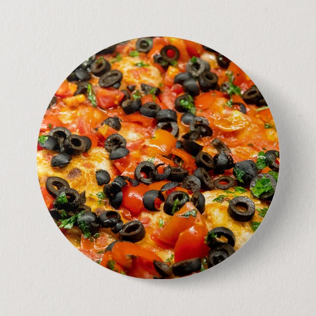 Chapa Redonda De 7 Cm Pizza con aceituna negra (Anverso)