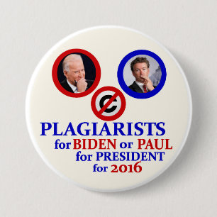 Chapa Redonda De 7 Cm Plagiarios para Biden o Paul