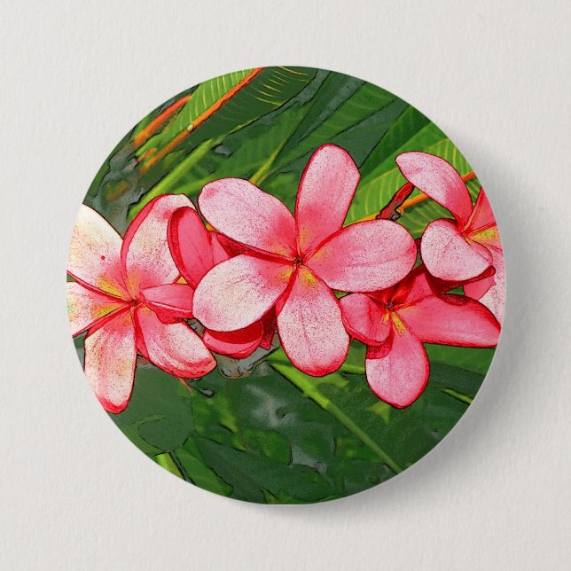 Chapa Redonda De 7 Cm Plumeria (Anverso)