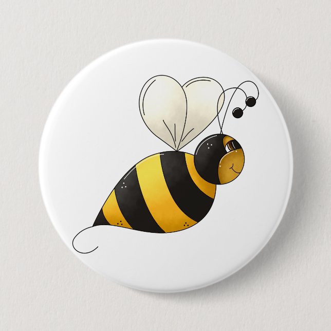 Chapa Redonda De 7 Cm Plump Winged Bumble Bee (Anverso)