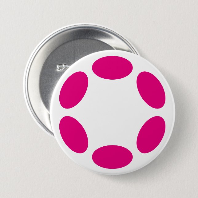 Chapa Redonda De 7 Cm Polkadot (Anverso y reverso)