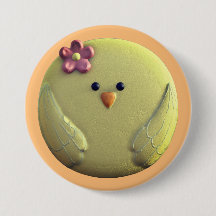 Pollito bebé lindo amarillo y rosa