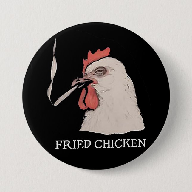 Chapa Redonda De 7 Cm pollo frito Button (Anverso)