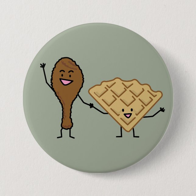 Chapa Redonda De 7 Cm Pollo y galletas americanos y el cocinar (Anverso)