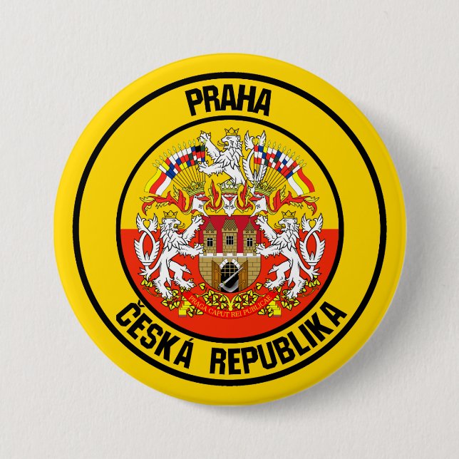 Chapa Redonda De 7 Cm Praga Round Emblem (Anverso)