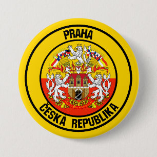 Chapa Redonda De 7 Cm Praga Round Emblem
