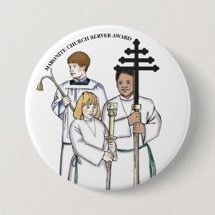 Chapa Redonda De 7 Cm Premio al Servidor de la Iglesia Maronita